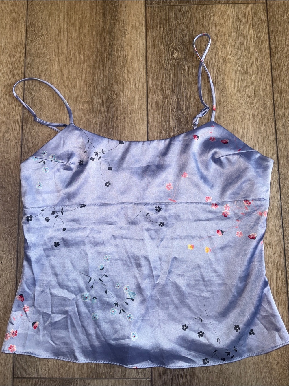 Lilac Satin Floral Slip Top
